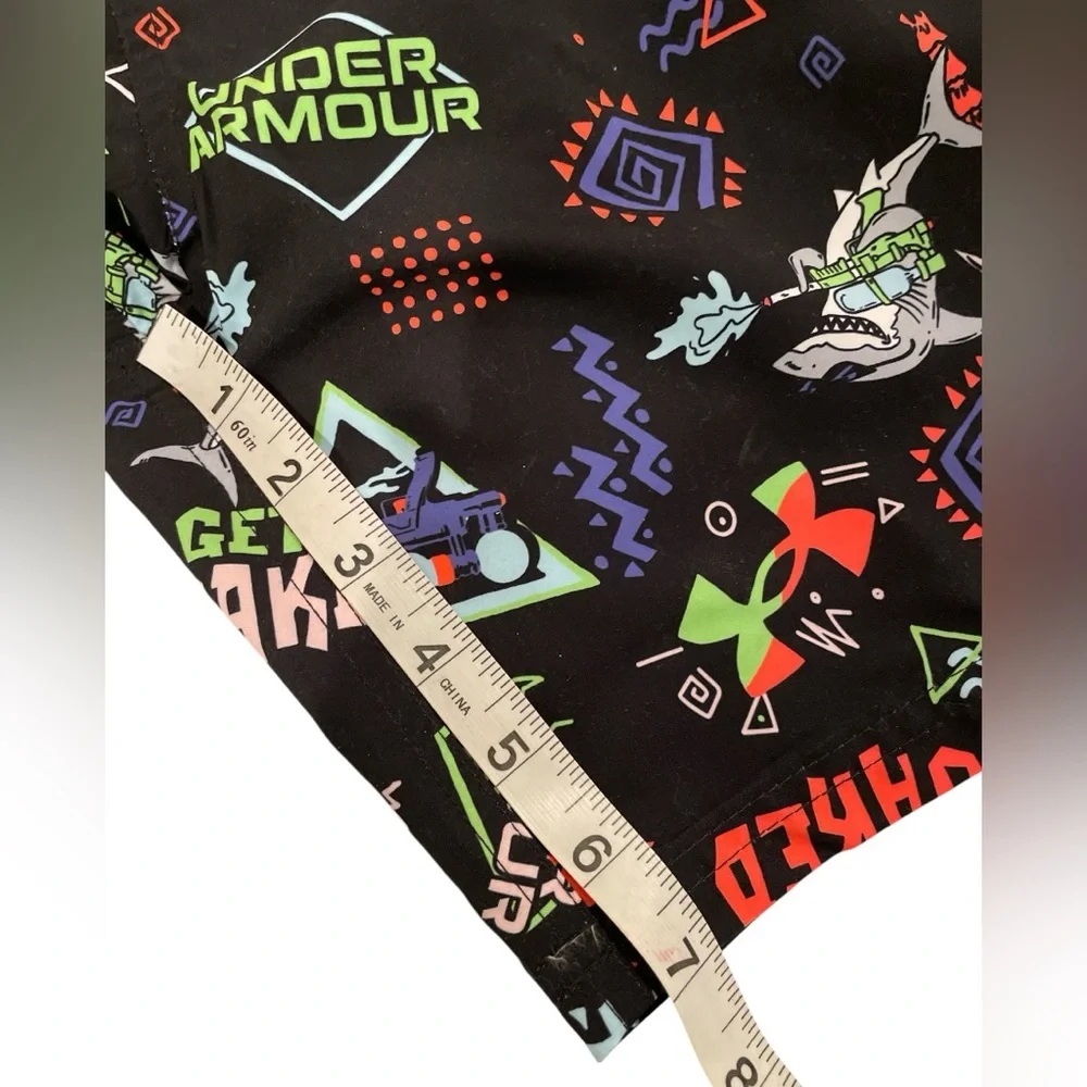 Under Armour Nerf Super Soaker Volley Swim Trunks Youth Large Black and Neon